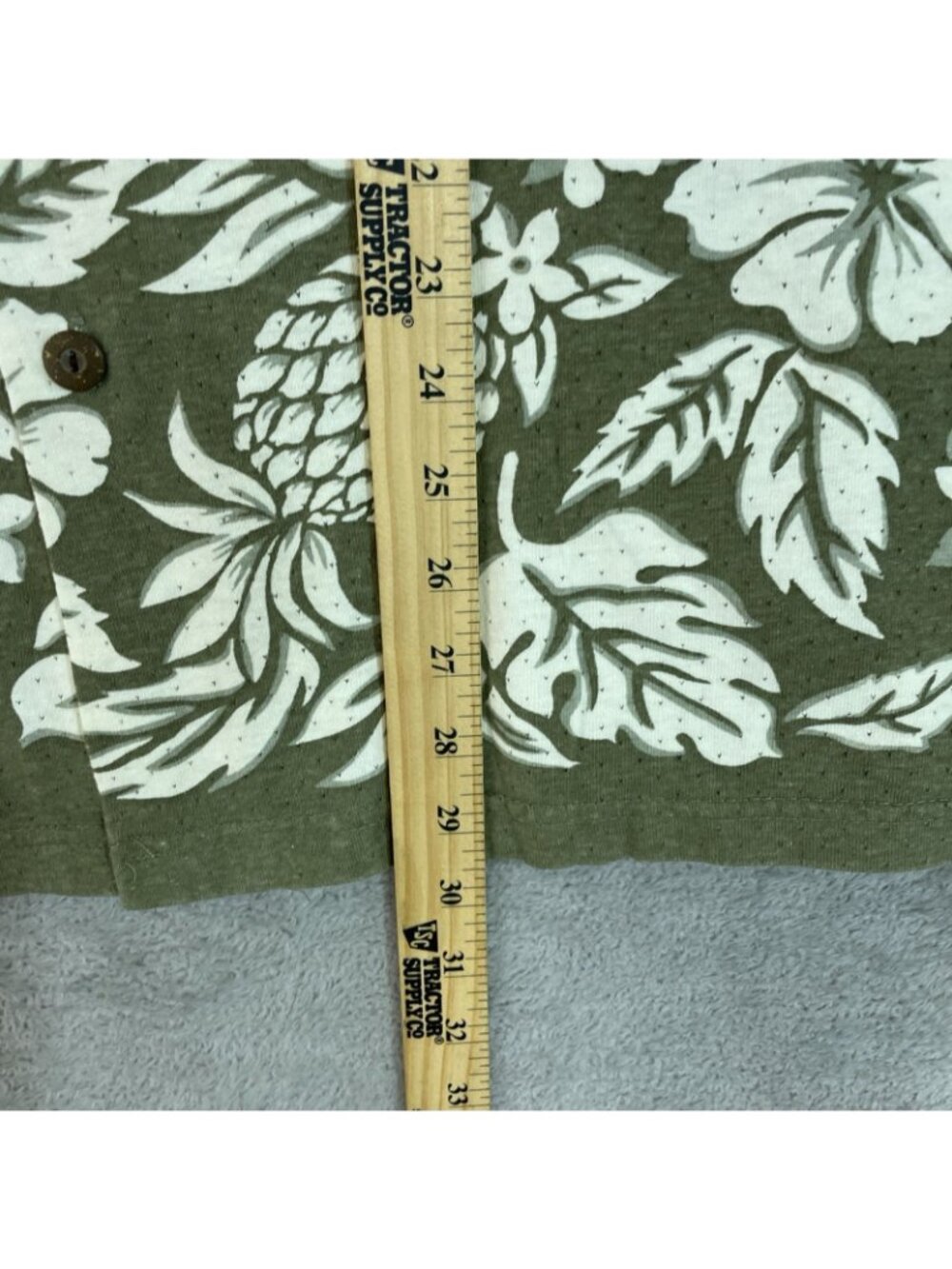 Vintage Men's L Green Hawaiian Button up Shirt Floral Print F1324 - Picture 4 of 9